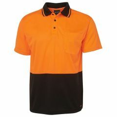 JB's Hi Vis Non Cuff Short Sleeve Traditional Polo_ Orange_Black