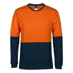 JB's Hi Vis Traditional T_Shirt_ 100_ Cotton_ Long Sleeve_ Orange