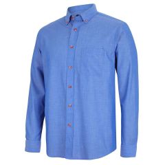 JB's INDIGO Poly_Cotton Chambray Shirt_ Long Sleeve