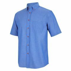 JB's INDIGO Poly_Cotton Chambray Shirt_ Short Sleeve