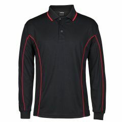 JB's Piping Polo_ Long Sleeve_ Black_Red