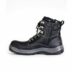 JB's Premium Leather Side Zip Safety Boot_ Black