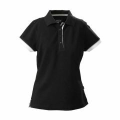 James Harvest Ladies Antreville Polo Shirt Black and White