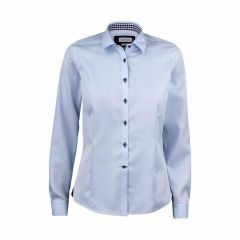 James Harvest RED BOW 20 Ladies Business Long Sleeve Shirt_ Sky Blue_Navy