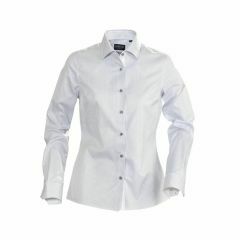 James Harvest Reno Ladies Business Shirt Long Sleeve Grey Stripe