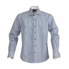 James Harvest Reno Mens  Business Shirt Long Sleeve Navy Stripe