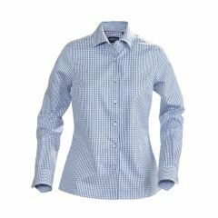 James Harvest Tribeca Ladies Business Shirt Long Sleeve Blue Check