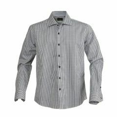 James Harvest Tribeca Mens Business Shirt Long Sleeve Black Check