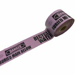 Mains Marker Tape_ Buried Recycled Water Main Below _ 150mm x 500m _LILAC_