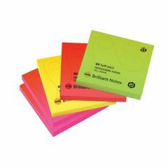 Marbig Brilliant Notes_ 75mm x 75mm _ Pack of 5 Assorted Colours