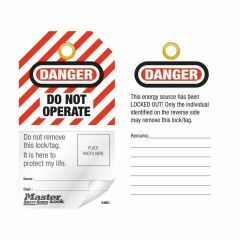 Masterlock Danger Do Not Operate_ English_ Photo ID Safety Tag_ Pack_12