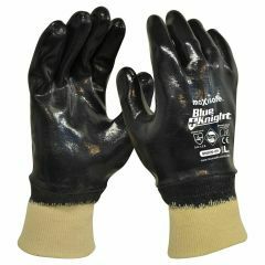 Maxisafe Blue Nitrile Fully Coated Glove With Knit Wrist