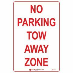 Metal No Parking Tow Away Zone Sign