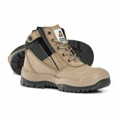 Mongrel 461060 4 Series Zip Sider Lace Up Safety Boot_ Stone _ TPU Scuff Cap