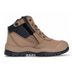 Mongrel 461060 4 Series Zip Sider Lace Up Safety Boot_ Stone _ TP