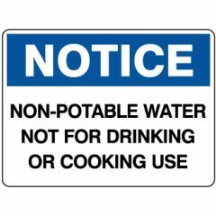 Non_Potable Water Not For Drinking or Cokking Signage _ Southland _ 8225