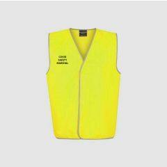Norss Day Use Safety Vest _ Yellow w_Covid Marshall Prints Front _ Rear _ Large