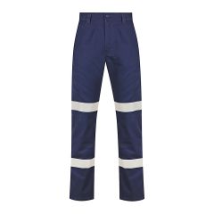 Norss Reflective Cotton Drill Work Trousers_ Navy