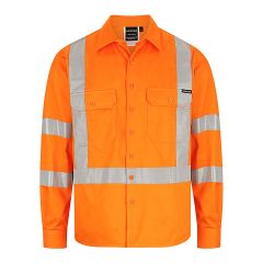 Norss Ventilate NSW Rail Style HiVis _145gsm_ Cotton Drill Shirt_