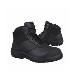 Oliver 34_660 Zip_Side Lace Up Safety Boots_ Black