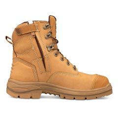 Oliver 55_332Z Lace up ZIP SIDED Safety Boot_ Wheat with Bumpcap