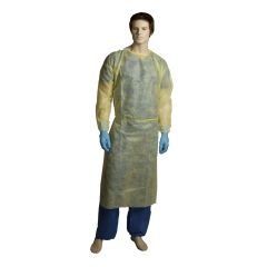 PP_PE Fluid Resistant Isolation Gown_ Yellow_ One Size Fits All _