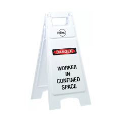 Plastic Sign Stand _ Double Sided _ Danger Worker In Confined Spa