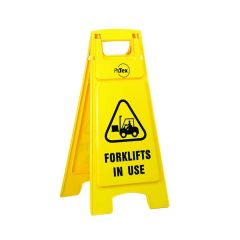 Plastic Sign Stand _ Double Sided _ Forklifts in Use