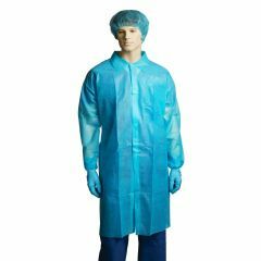 Polypropylene Labcoat_ No Pocket_ Blue_ Large _ Carton_100