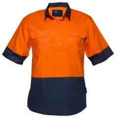 Portwest 155gsm Vented Closed Front Cotton Drill Shirt_ Orange_Na