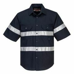 Portwest 185gsm Cotton Drill Shirt with Hoop Reflective Tape_ Sho