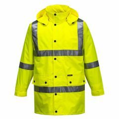 Portwest Argyle Full Hi Vis H Pattern Reflective Rain Jacket_ Yel