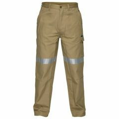 Portwest Cotton Drill Cargo Pants With Reflective Tape_ Khaki