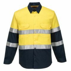 Portwest Hi Vis Reflective Portflame Shirt_ Yellow_Navy