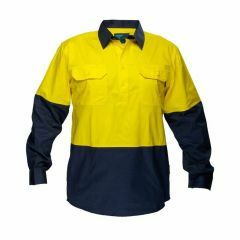 Portwest Hi Vis Vented Closed Front Cotton Drill Shirt_ Yellow_Na