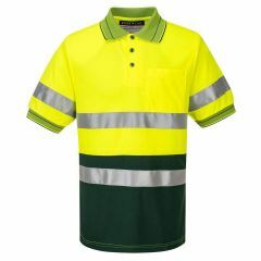 Portwest Micro Mesh Short Sleeve Polo with Tape_ Yellow_Green