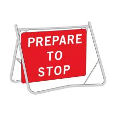 Prepare To Stop_ 900 x 600mm Metal_ Class 1 Reflective_ Swing Sta
