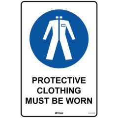Protective Clothing Must Be Worn_ 300 x 200mm Poly Sign
