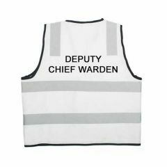 Reflective Polyester Vest White_ Deputy Chief Warden Print To Rear