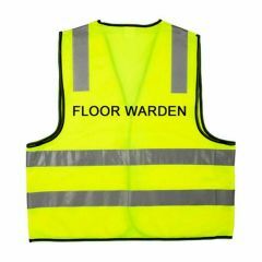 Reflective Polyester Vest Yellow_ Floor Warden Print To Rear