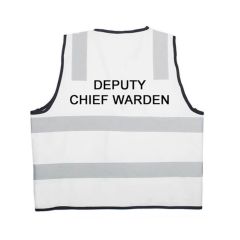 Reflective Polyester Vest_ White_ Deputy Chief Warden Print To Re