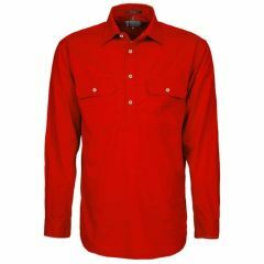 Ritemate Men's Pilbara Shirt _ Closed Front Light Weight L_S_ Red