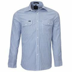 Ritemate Pilbara Men's Front Flap Dual Pocket_ Long Sleeve Shirt 