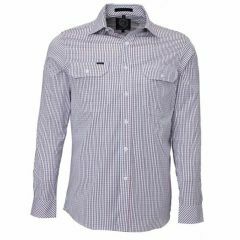 Ritemate Pilbara Men's Front Flap Dual Pocket_ Long Sleeve Shirt 