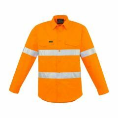 SYZMIK Mens 170gsm Cotton Twill Hoop Style Reflective Shirt_ Orange