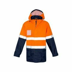 SYZMIK Mens Ultralite Waterproof Jacket_ Orange_Navy