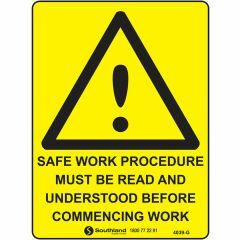 Safe Work Procedure Signage _ Southland _ 4039