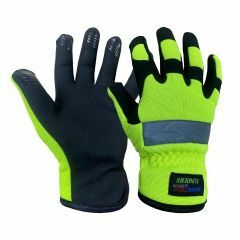 Safetek FLINDERS HiVis Yellow Synthetic Leather Riggers Mechanics Gloves