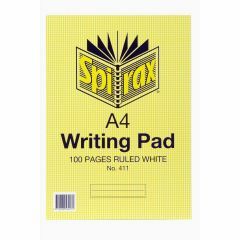Spirax 411 Writing Pad_ White Ruled _ A4 100 page
