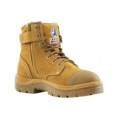 Steel Blue Argyle Zip Lace Up Safety Boot w_ TPU Scuff Cap_ Wheat
